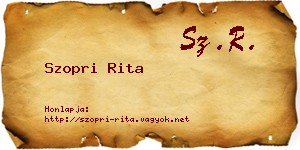 Szopri Rita névjegykártya