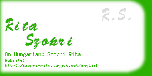 rita szopri business card